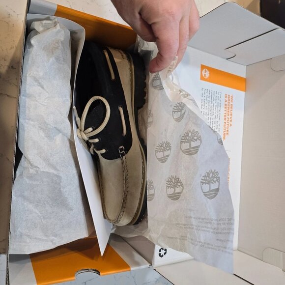 NEW! TIMBERLAND MEN'S AUTHENTIC BOAT SHOE Black and Tan Size 12 TB0A5RH8DH4 - Picture 8 of 11